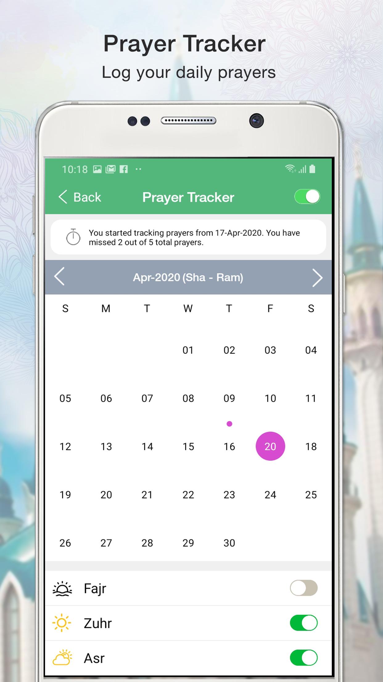 اسکرین شات 5 برنامه Islamic Prayer Times & Tracker