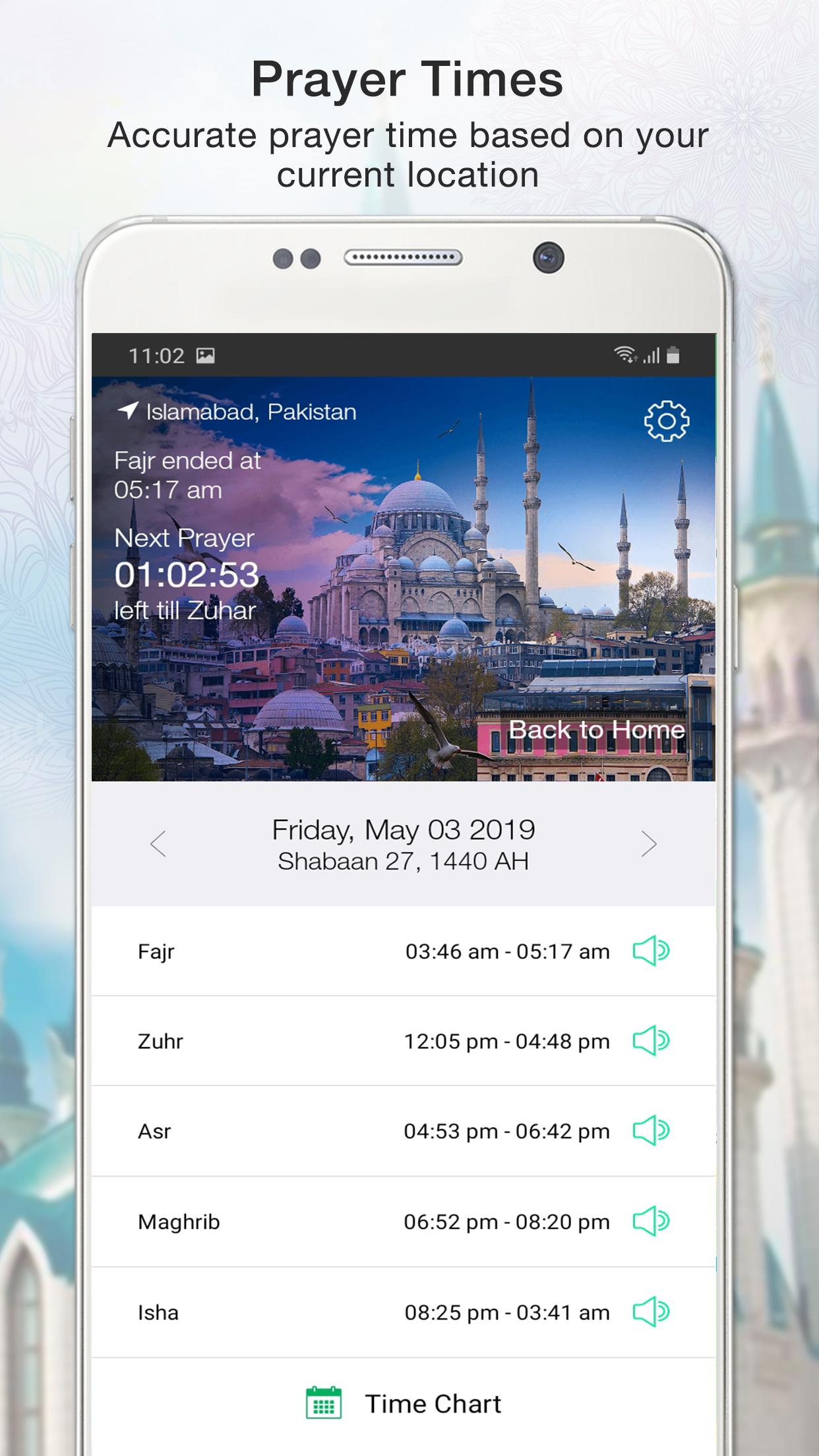 اسکرین شات 3 برنامه Islamic Prayer Times & Tracker