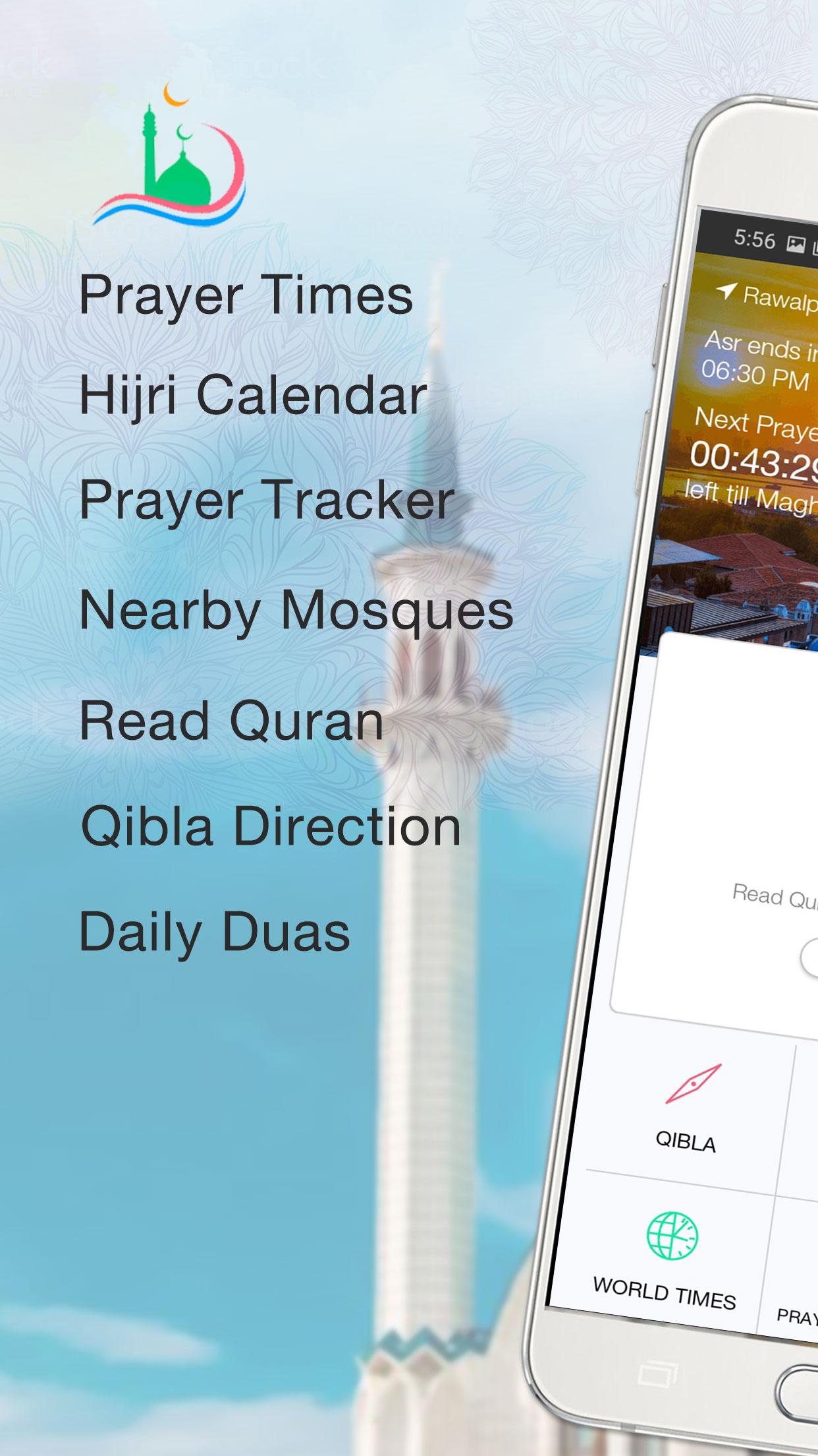 اسکرین شات 1 برنامه Islamic Prayer Times & Tracker