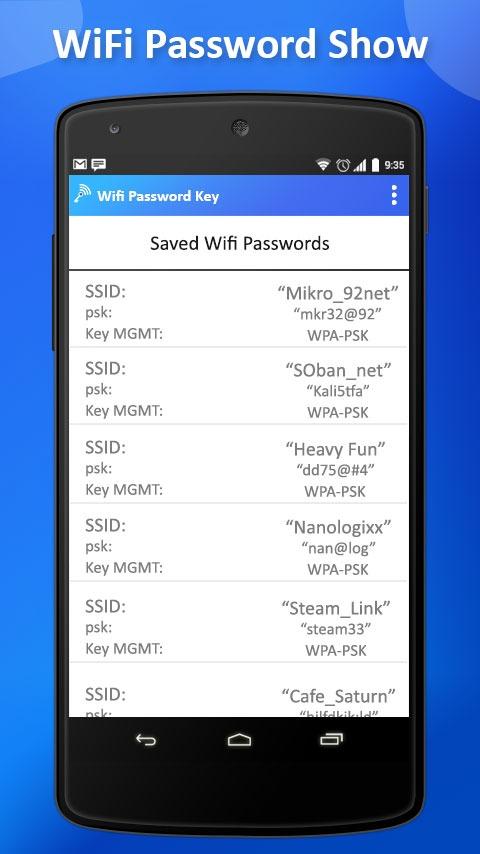 اسکرین شات 3 برنامه Wifi password Show: Key View