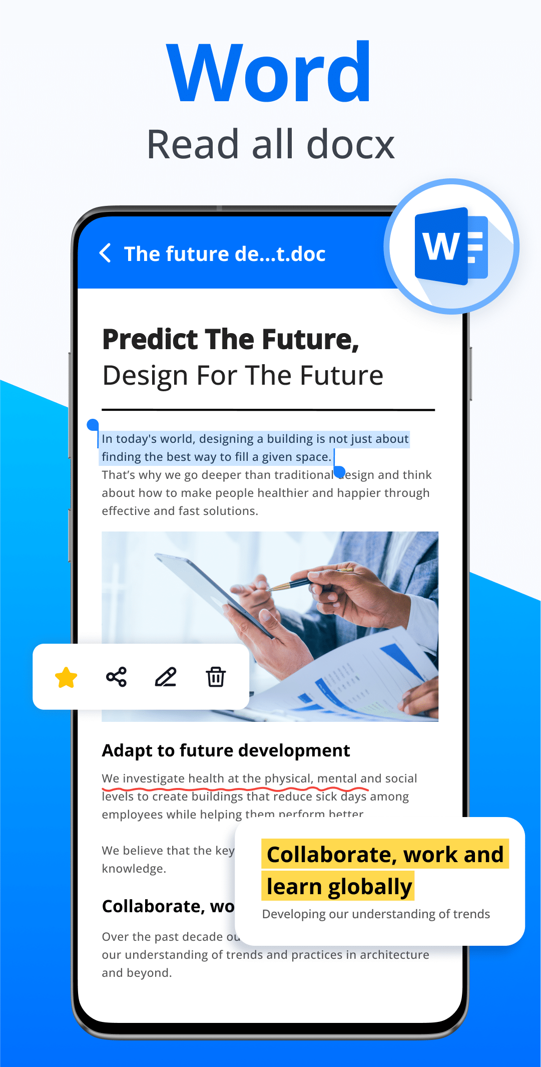 اسکرین شات 2 برنامه Docx Reader - Office Viewer