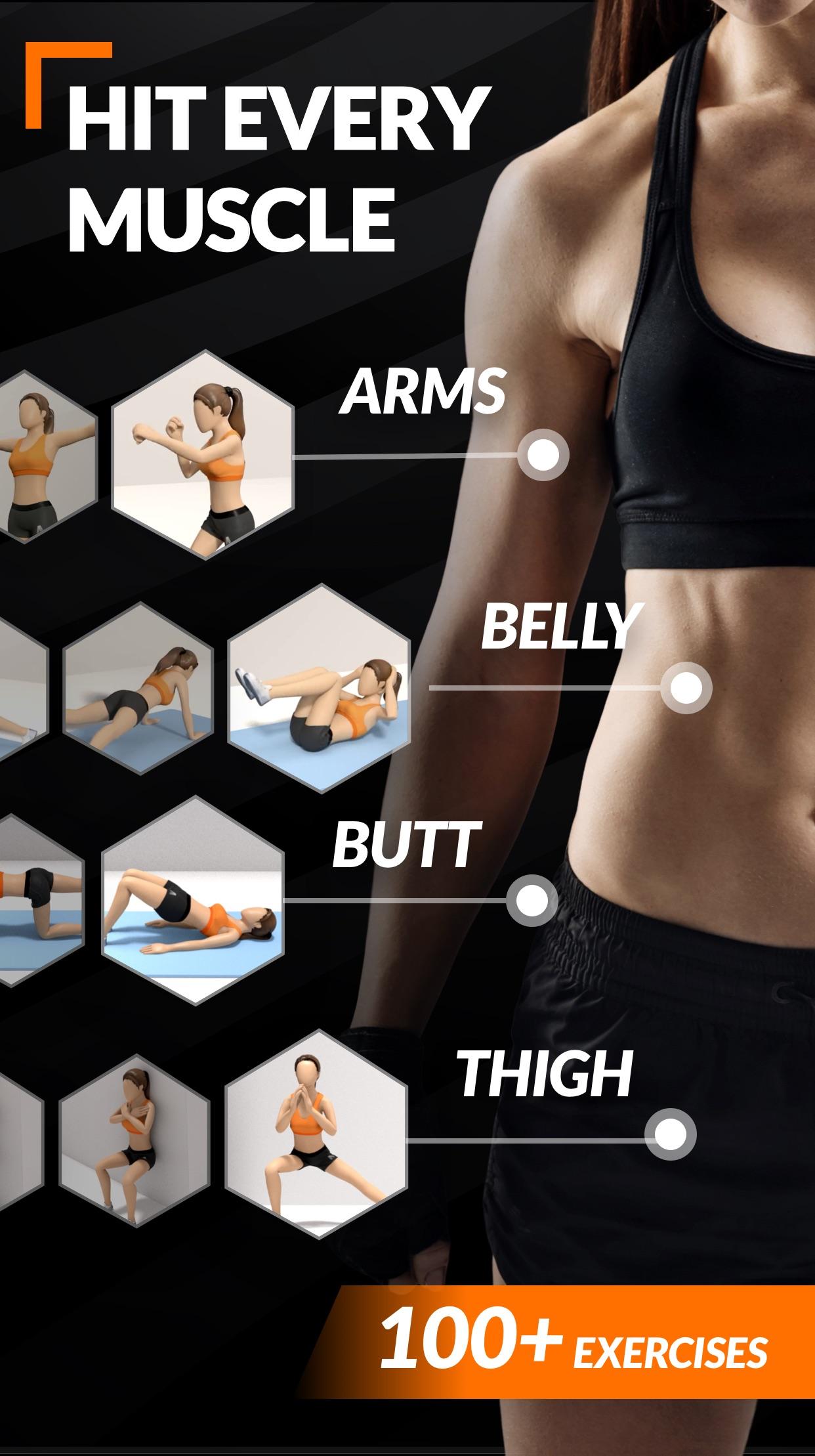 اسکرین شات 1 برنامه Home Workout for Women