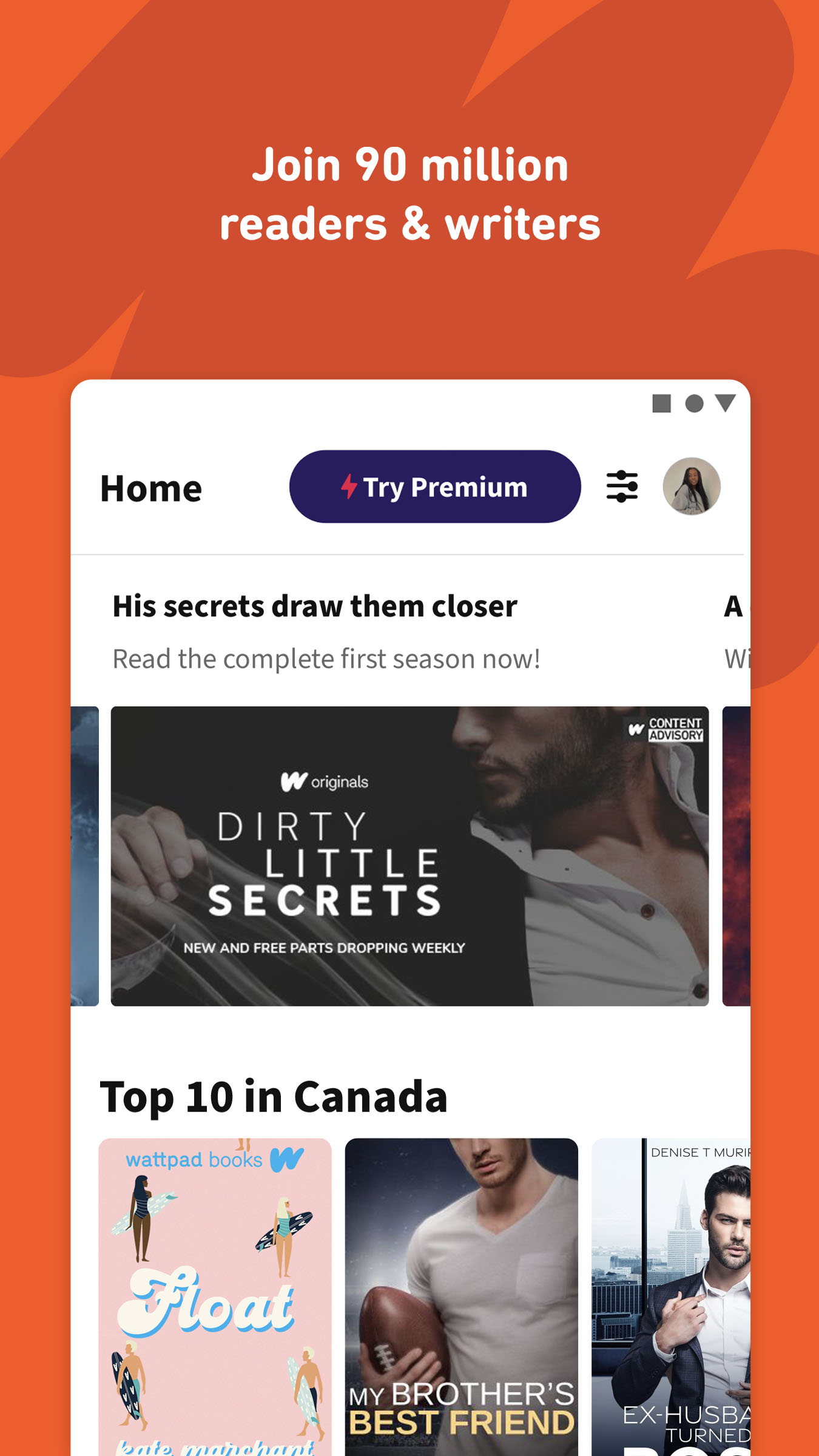 اسکرین شات 2 برنامه Wattpad Beta