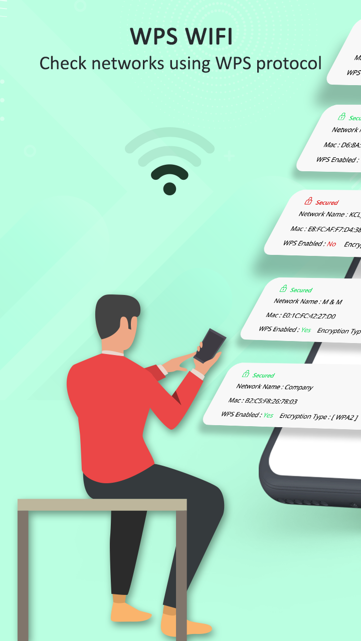 اسکرین شات 4 برنامه WPS WiFi Connect : WPA WiFi Te