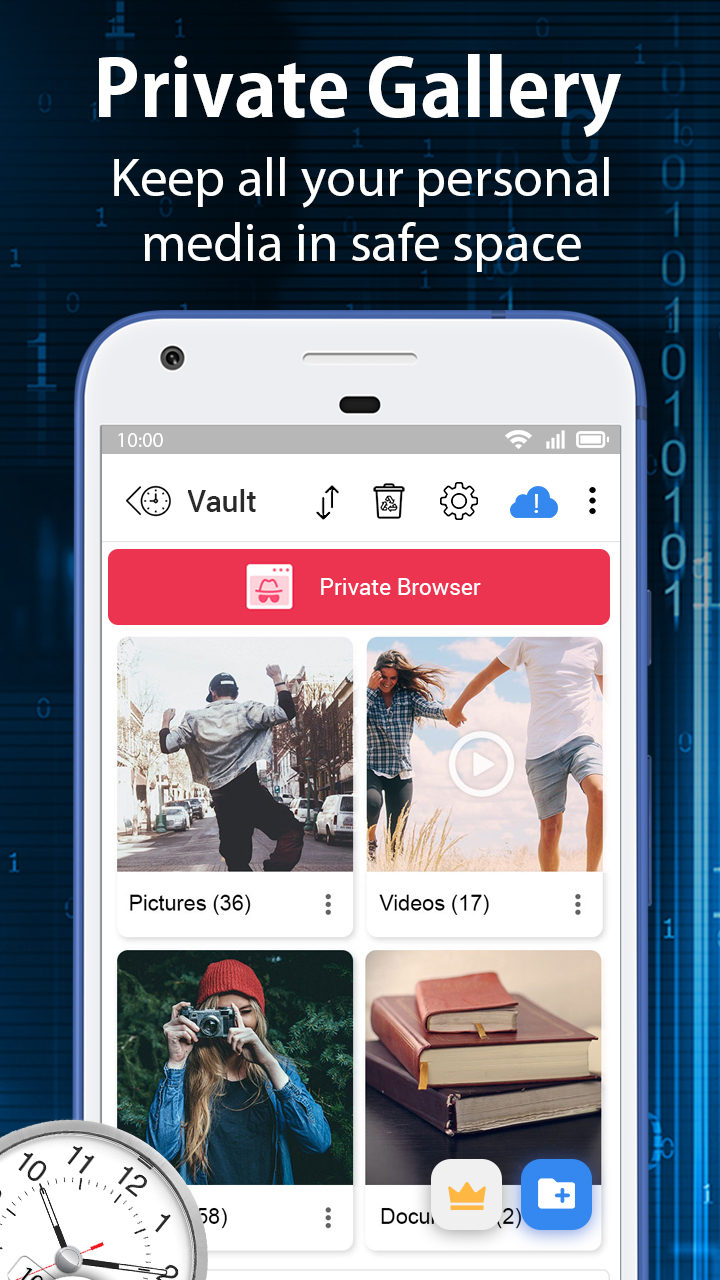 اسکرین شات 2 برنامه Clock Vault-Hide Photos,Videos
