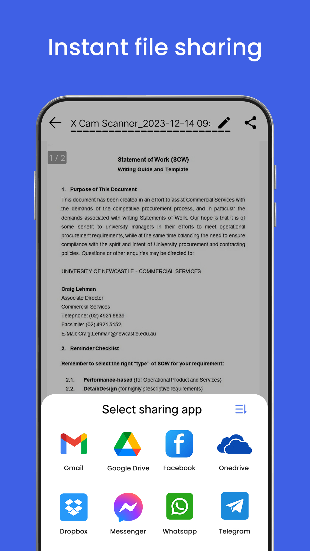 اسکرین شات 8 برنامه X Cam Scanner, PDF scanner