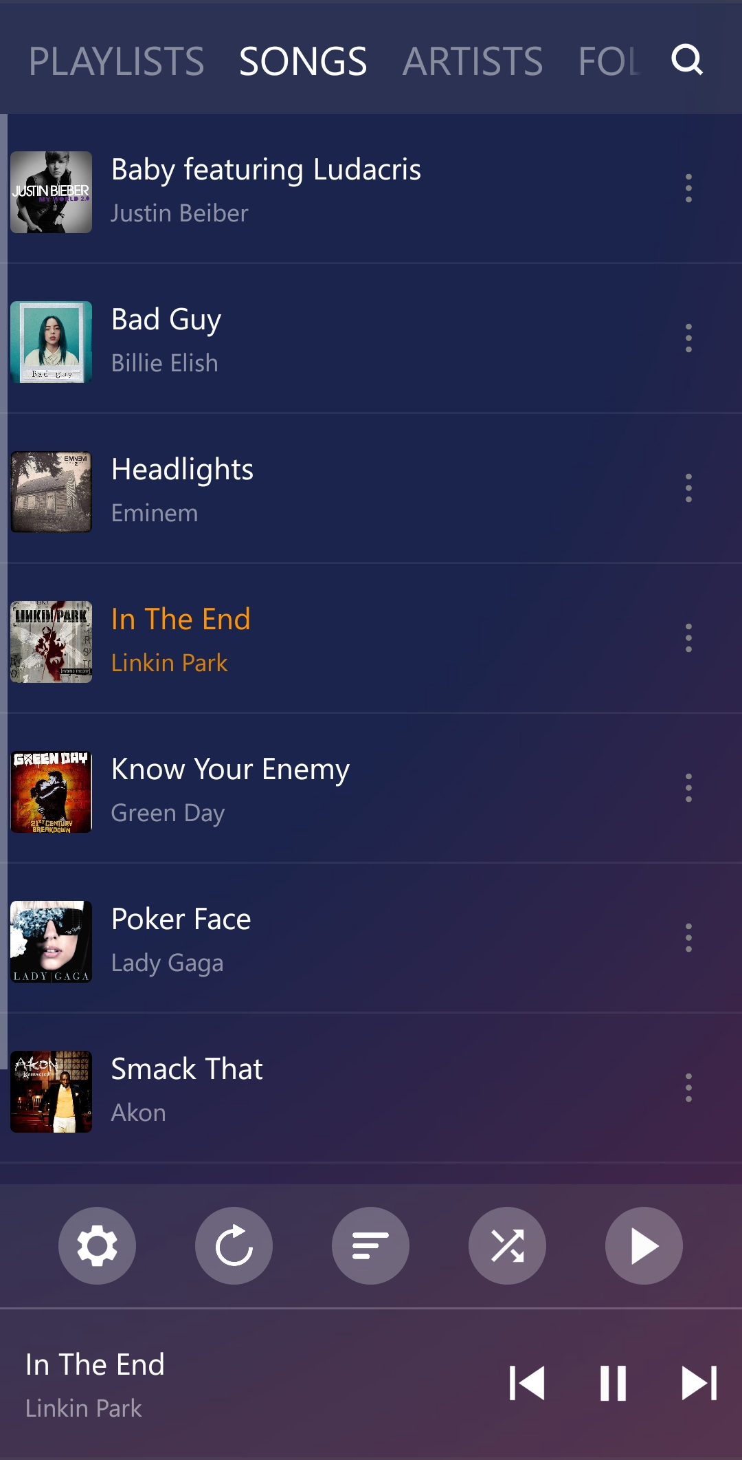 اسکرین شات 1 برنامه PowerAudio Music Player