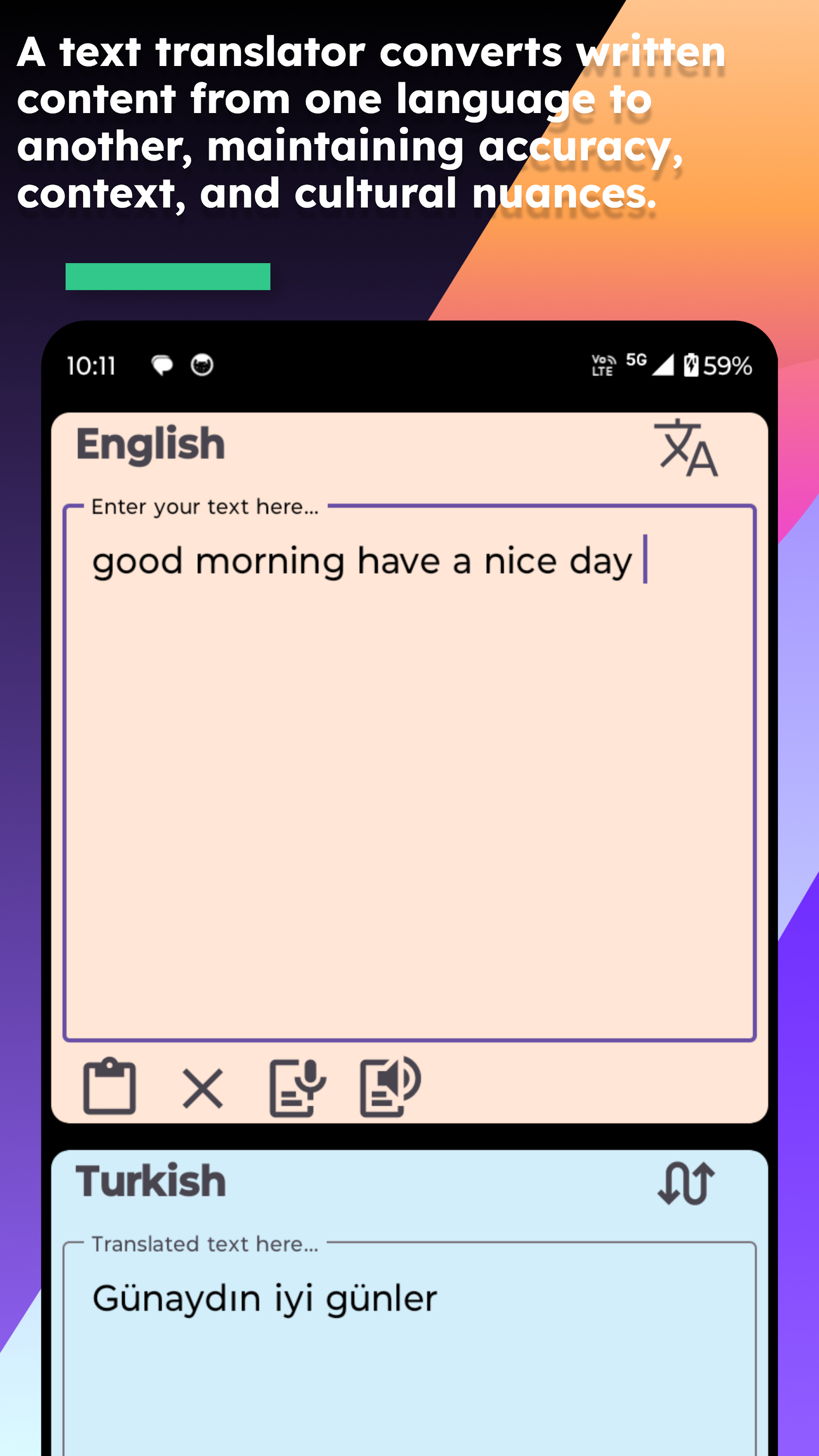 اسکرین شات 3 برنامه English Turkish Translate
