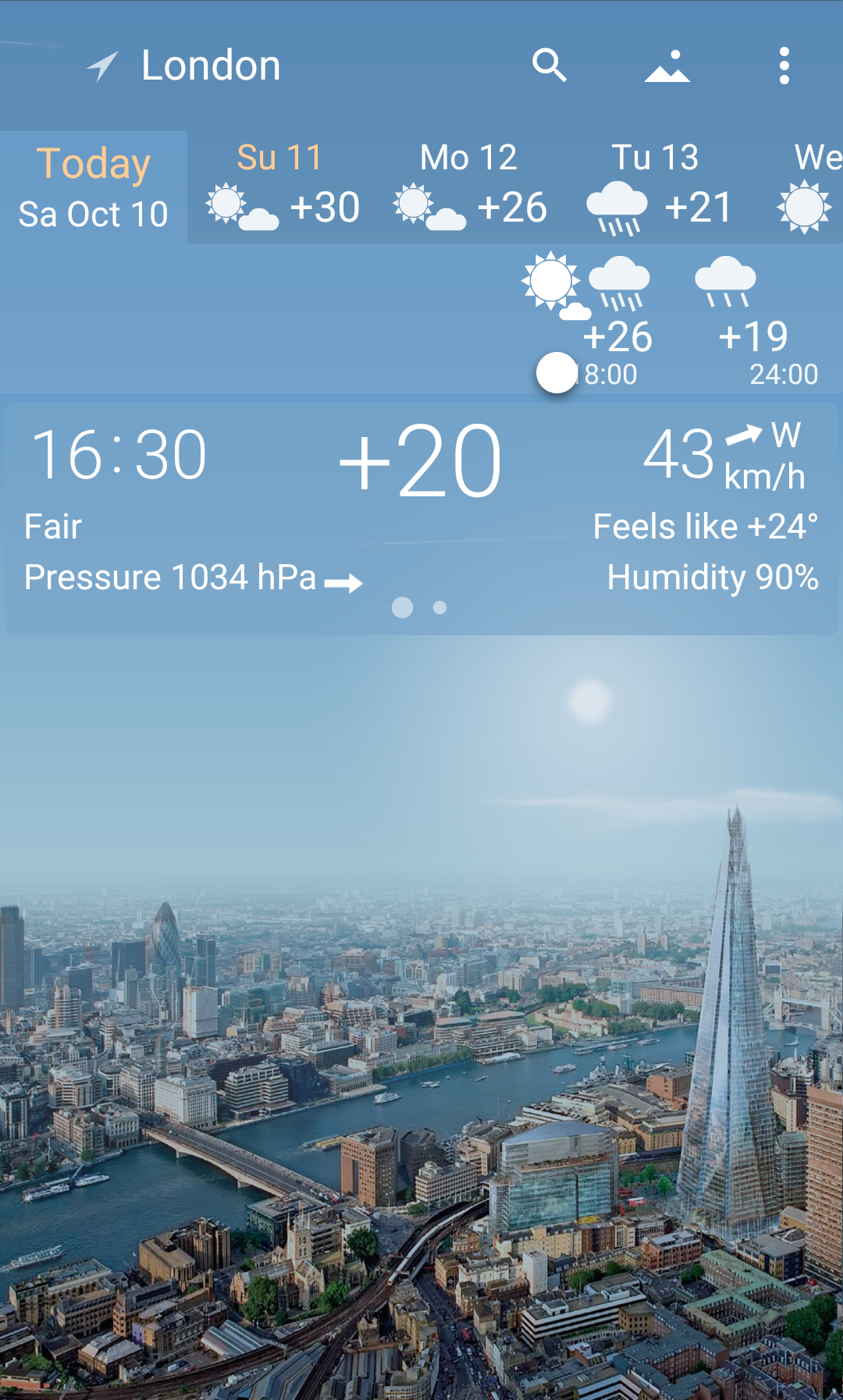اسکرین شات 1 برنامه YoWindow Weather and wallpaper