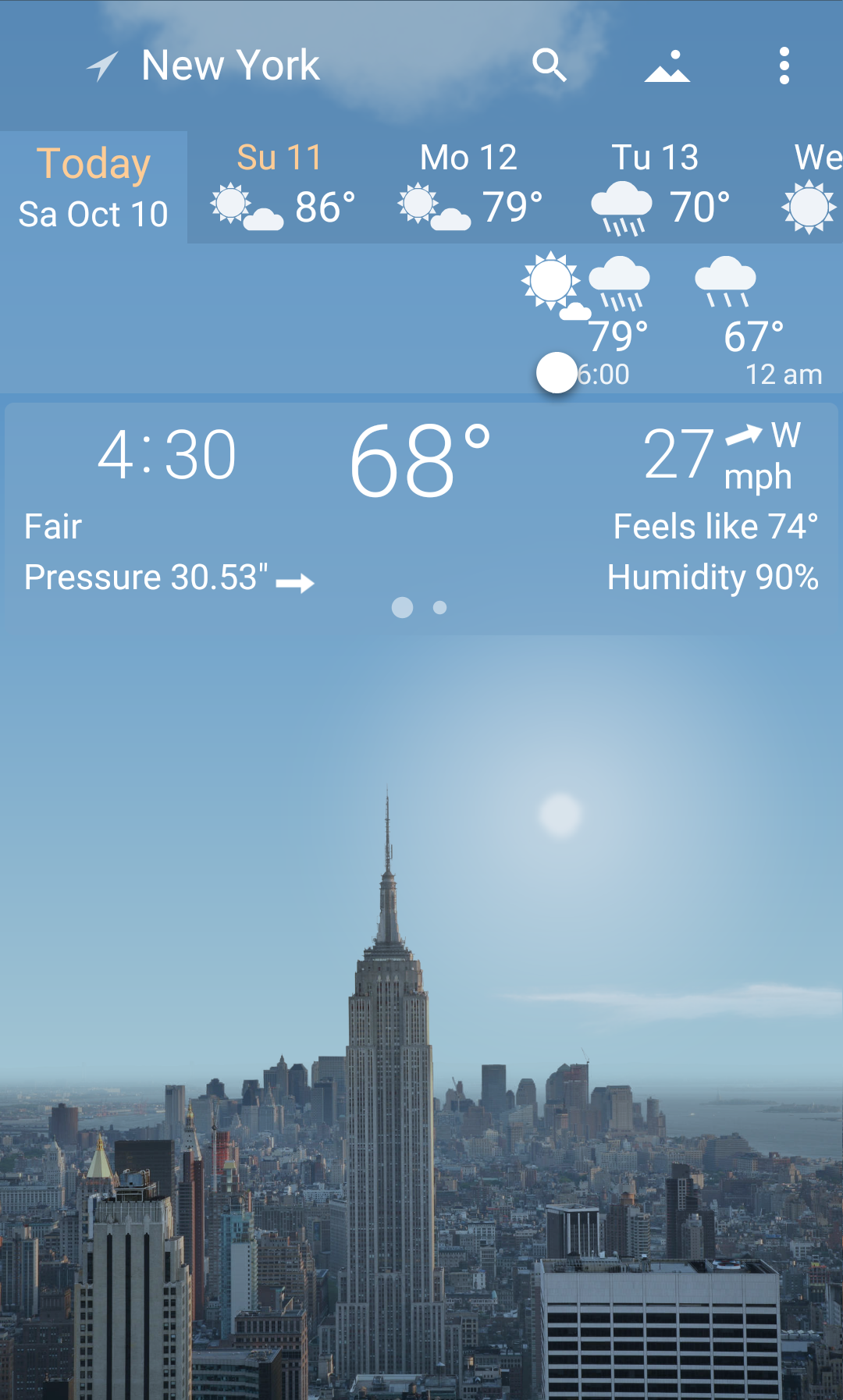 اسکرین شات 1 برنامه YoWindow Weather and wallpaper