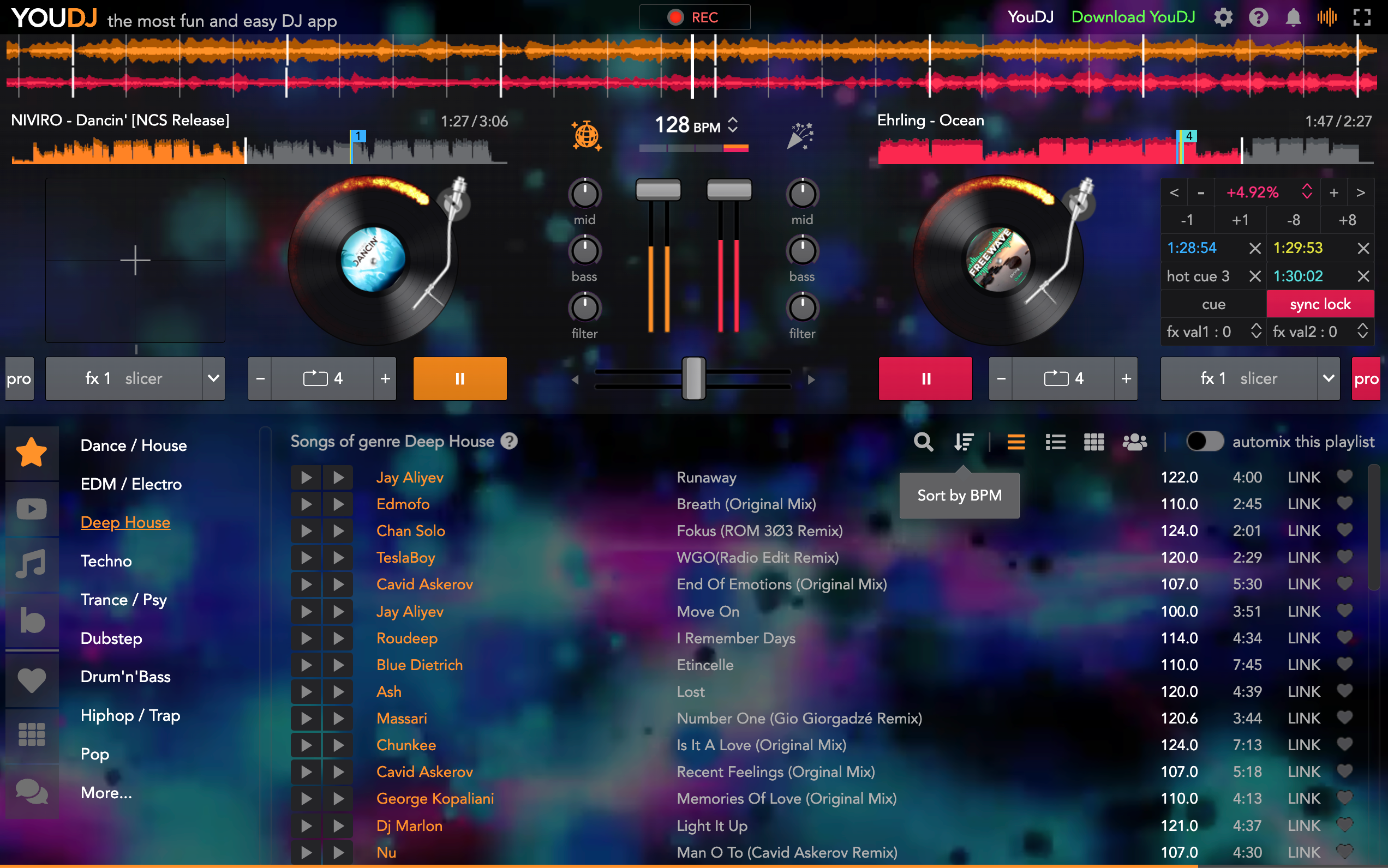 اسکرین شات 1 برنامه YouDJ Desktop - music DJ app