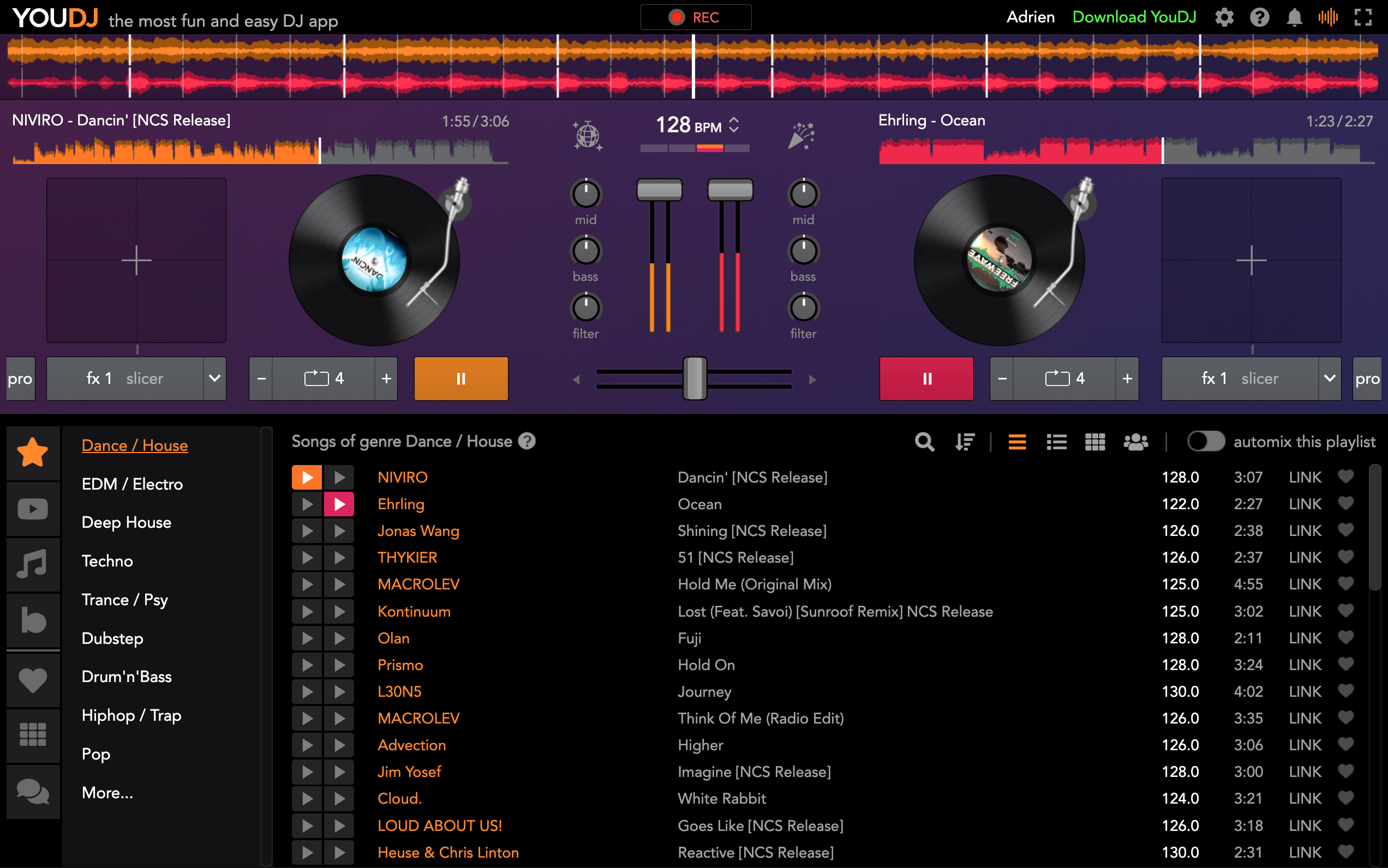 اسکرین شات 2 برنامه YouDJ Desktop - music DJ app
