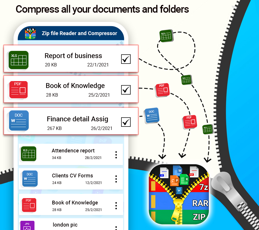 اسکرین شات 5 برنامه Zip File Reader-RAR Extractor