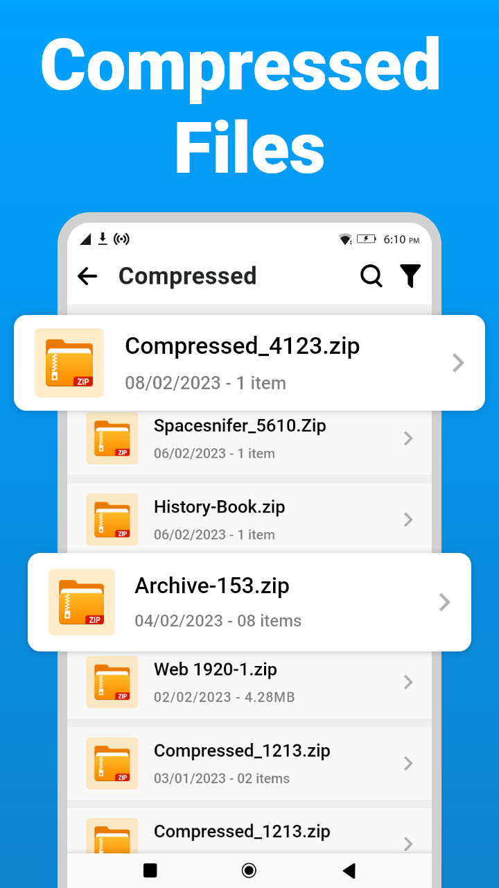 اسکرین شات 4 برنامه Zip Extractor - UnZIP, UnRAR