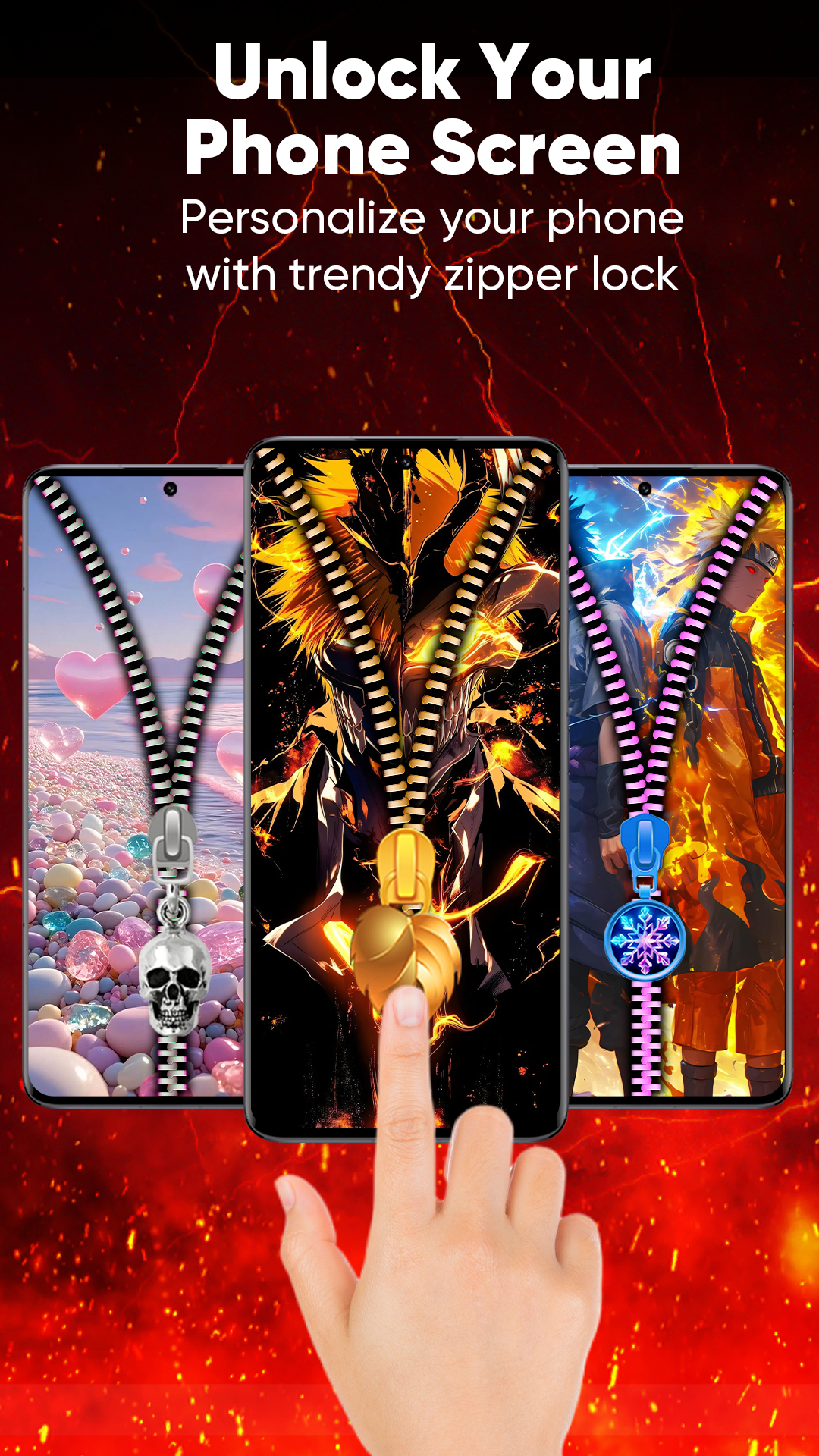 اسکرین شات 2 برنامه Zipper Lock Screen & Wallpaper