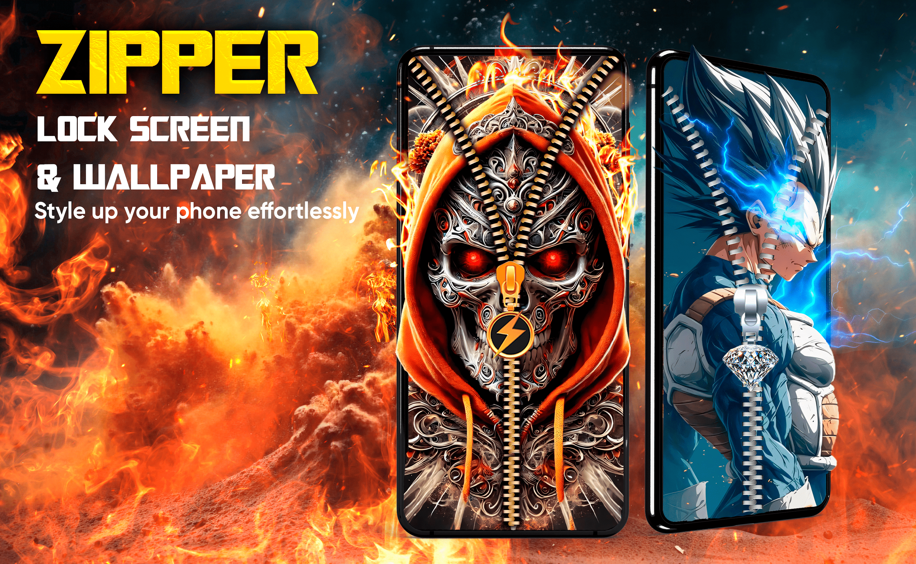 اسکرین شات 1 برنامه Zipper Lock Screen & Wallpaper