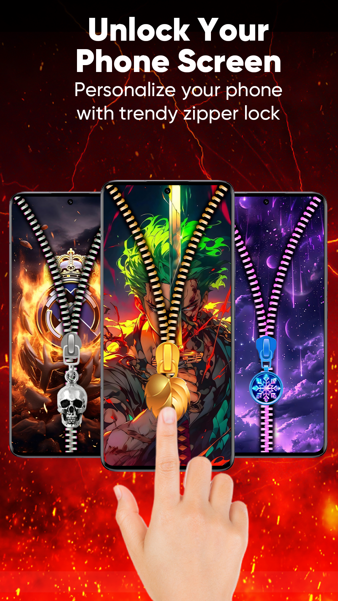 اسکرین شات 2 برنامه Zipper Lock Screen & Wallpaper