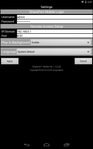 اسکرین شات برنامه D-Link SharePort Mobile 2