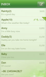 اسکرین شات برنامه GO SMS Pro simple green theme 3