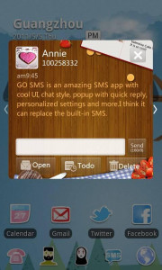 اسکرین شات برنامه GO SMS Pro Romantic fruit them 1