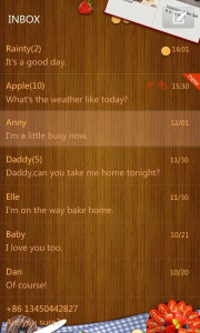 اسکرین شات برنامه GO SMS Pro Romantic fruit them 5