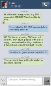 اسکرین شات برنامه GO SMS Pro SimpleBlue theme 1