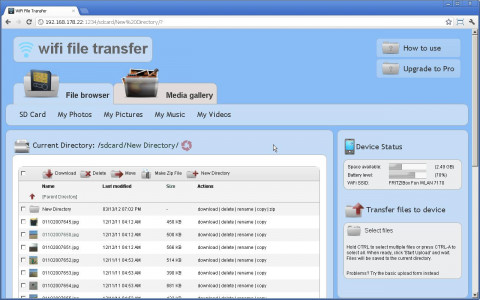 اسکرین شات برنامه WiFi File Transfer 4