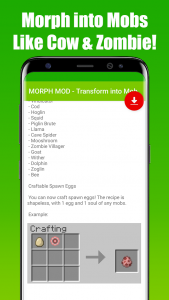 اسکرین شات 3 برنامه MORPH MOD - Transform into Mob