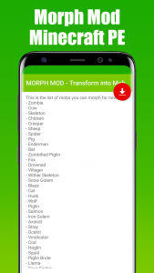 اسکرین شات 2 برنامه MORPH MOD - Transform into Mob