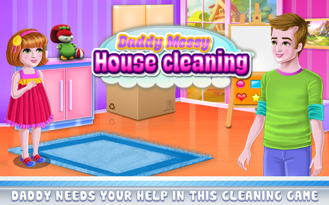 اسکرین شات برنامه Daddy Messy House Cleaning 3