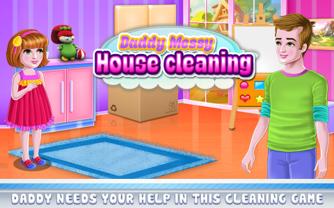 اسکرین شات 3 برنامه Daddy Messy House Cleaning