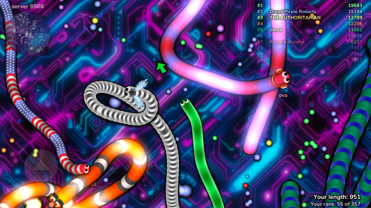 اسکرین شات بازی slither.io 3