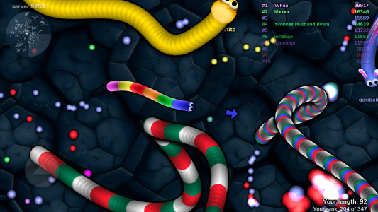 اسکرین شات 4 بازی slither.io