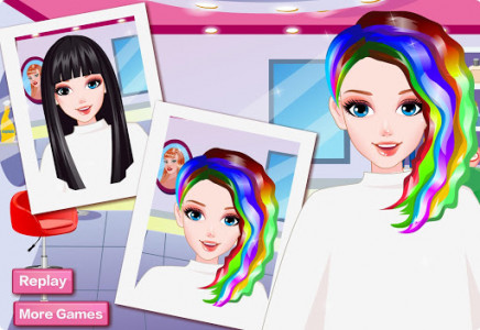 اسکرین شات بازی Rainbow Hair Style Hairdresser 2