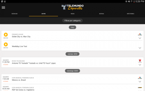 اسکرین شات برنامه Telemundo Deportes 6