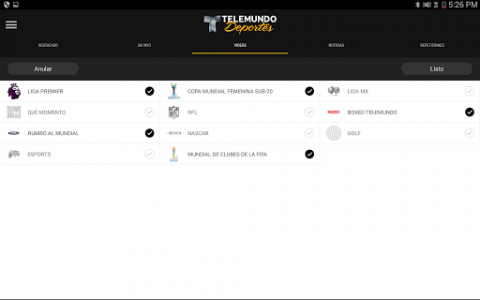 اسکرین شات برنامه Telemundo Deportes 8