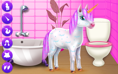 اسکرین شات برنامه Cute Unicorn Caring & Dressup 1