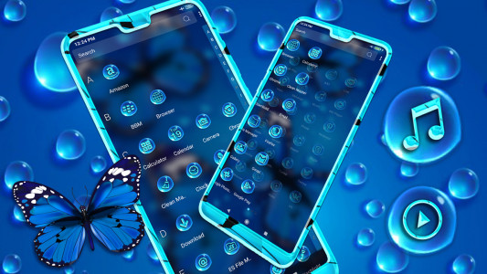 اسکرین شات 4 برنامه Blue Butterfly Launcher Theme