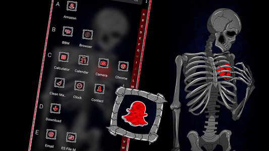 اسکرین شات 3 برنامه Broken Heart Skeleton Theme