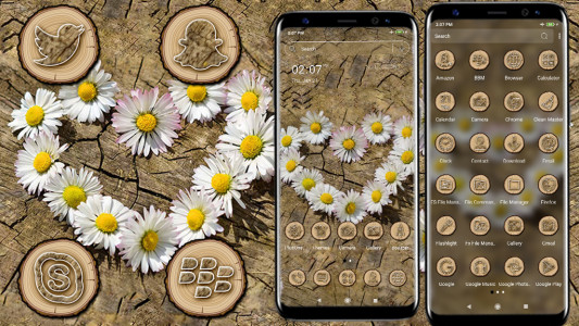 اسکرین شات 1 برنامه Flower Heart Wooden Theme