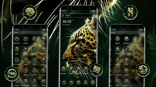 اسکرین شات 4 برنامه Fractal Leopard Launcher Theme