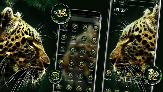 اسکرین شات 1 برنامه Fractal Leopard Launcher Theme