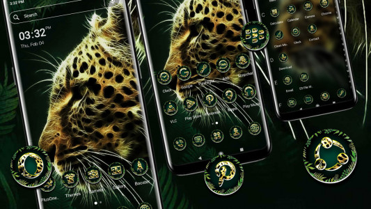 اسکرین شات 3 برنامه Fractal Leopard Launcher Theme