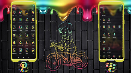 اسکرین شات 4 برنامه Neon Bicycle Launcher Theme