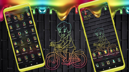 اسکرین شات 1 برنامه Neon Bicycle Launcher Theme