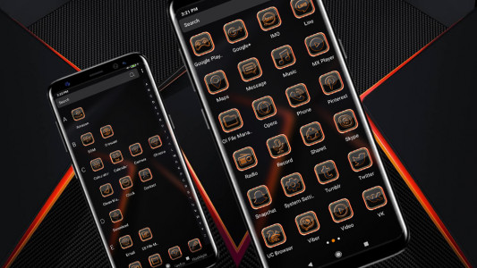 اسکرین شات 3 برنامه Orange Light Launcher Theme