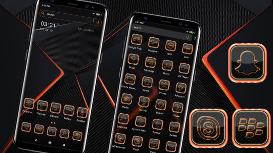 اسکرین شات 1 برنامه Orange Light Launcher Theme