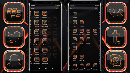 اسکرین شات 2 برنامه Orange Light Launcher Theme