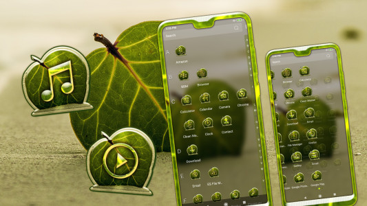 اسکرین شات 4 برنامه Sand Leaf Launcher Theme