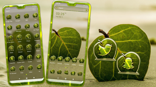 اسکرین شات 1 برنامه Sand Leaf Launcher Theme